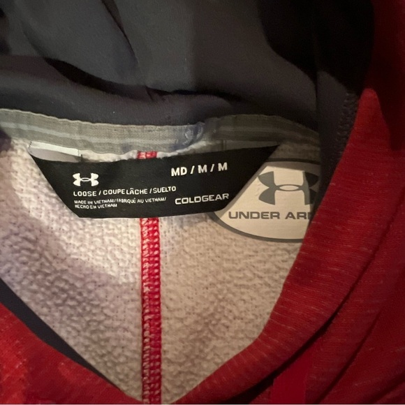 Wisconsin Badgers Under Armour Red 1848 Hoodie Men’s Medium - Picture 4 of 5